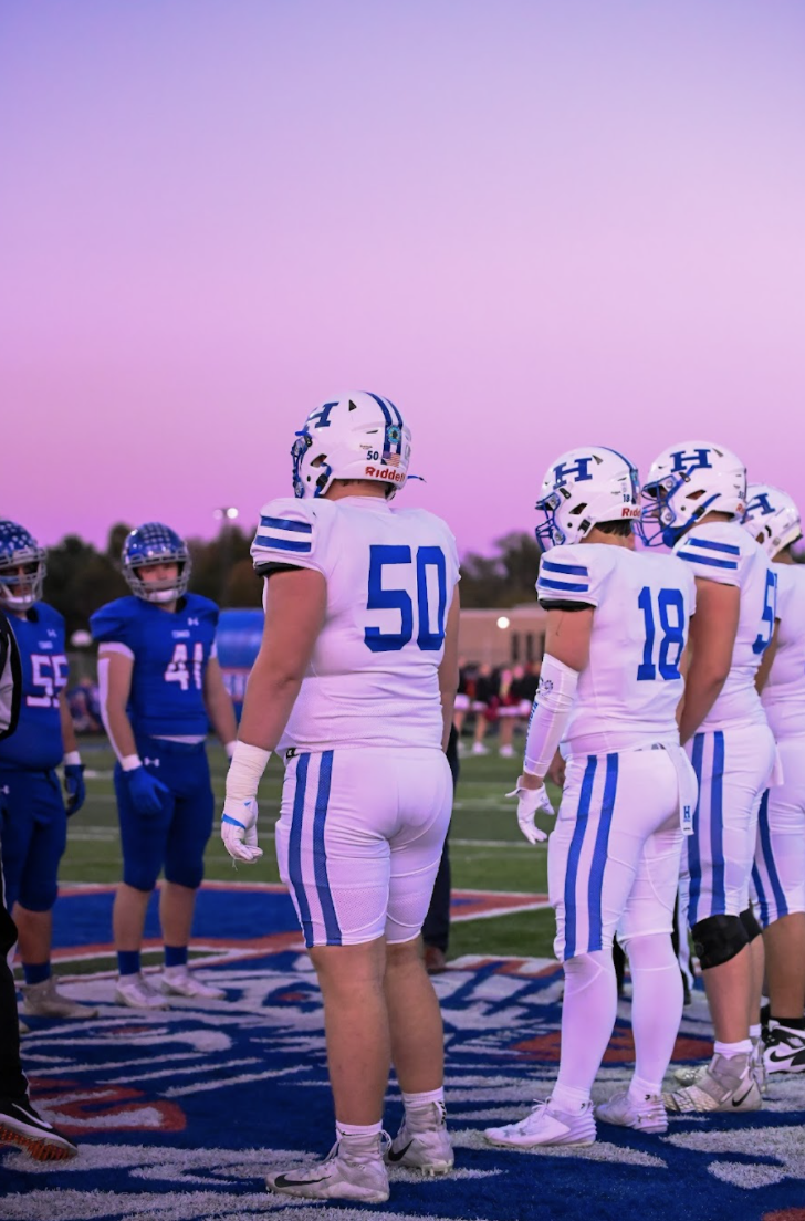 Max Merz (11) and Tommy Ferring (12) our captains wait for the coin toss. 